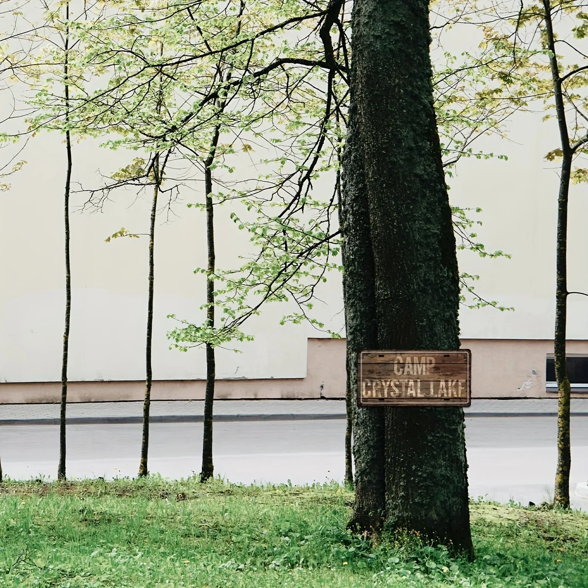 لافتة معدنية على شكل بحيرة كريستال كامب - لوحة معلقة على الحائط ريفي لديكور الشرفة، فن متين مستوحى من الألومنيوم في الهواء الطلق، مقاوم للماء #4