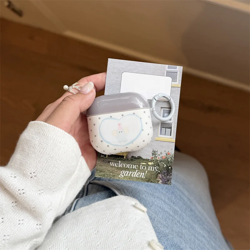 

Cute Cartoon Mouse AirPods Case With Ring For AirPods 1 2 3 4 Pro Pro2 Pro3 Soft TPU Shockproof Earphone Case