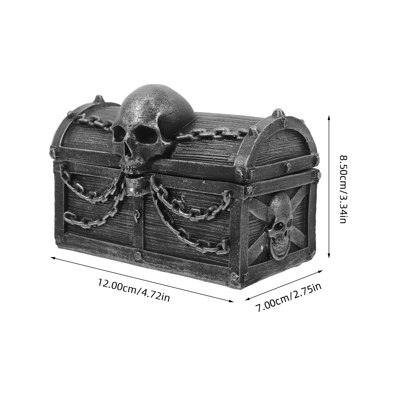 Skull Treasure Chest Multifunctional Resin Jewelry Storage Box Desktop Decorative Keepsake Organizer Small Box