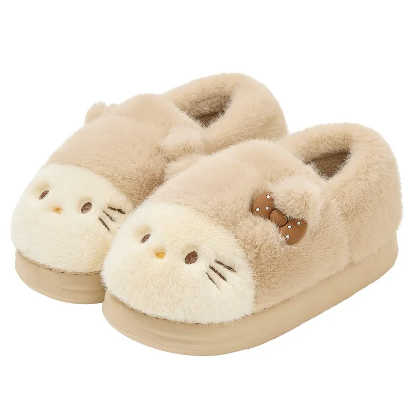 Cartoon Slippers Autumn Winter Warm Cotton Shoes Home Slippers Thick Non-Slip Cotton Slippers