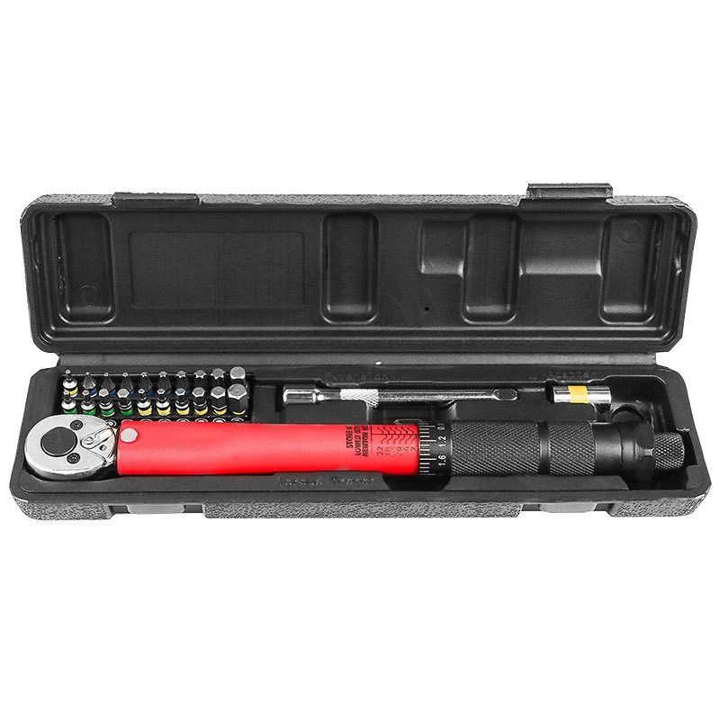 23PCS 1/4inch Drive 2-24N Tire Torque Wrench Kilogram Torque Wrench Socket Set Car Repair Tool  Ratchet Quick Wrench Sleeve