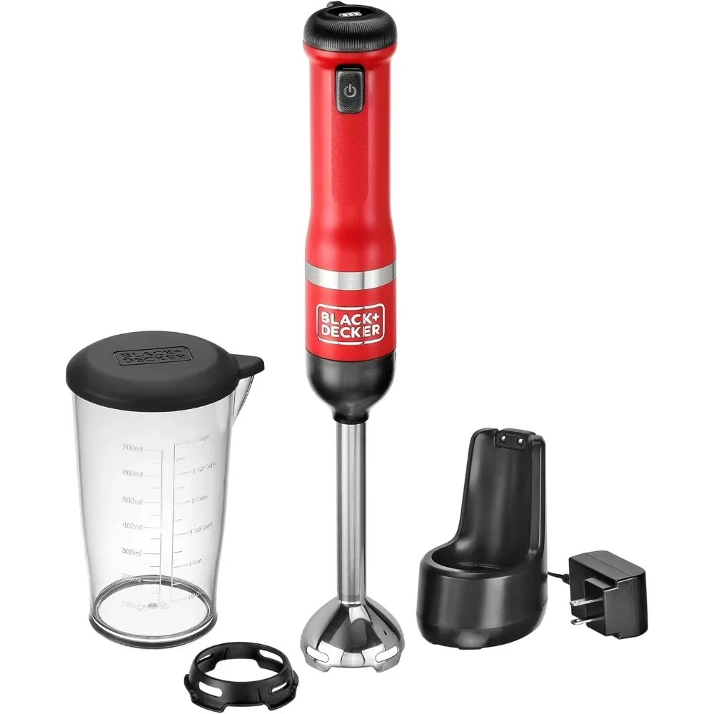 

Kitchen Wand Cordless Immersion Blender, Hand Blender with Charging Dock, Red (BCKM1011K06)