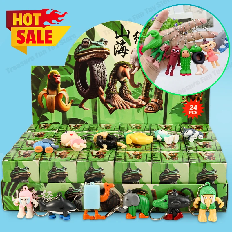 

24 шт./компл. итальянская игрушка Brainrot слепая коробка Tungtung Sahur Tralarero Tralala Bombardinocrocodilo фигурки брелок игрушка подарки