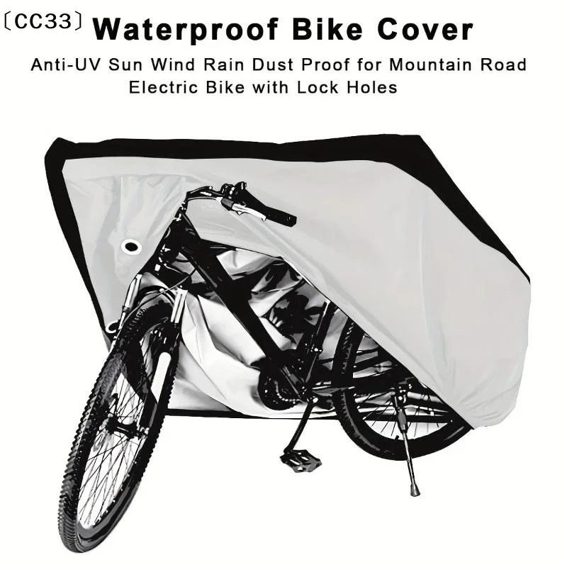 

Водонепроницаемый чехол для электрического велосипеда, пылезащитный чехол для велосипеда, защита от ультрафиолета, уличный дождевик для велосипеда S-XL с отверстием для замка〔CC33〕