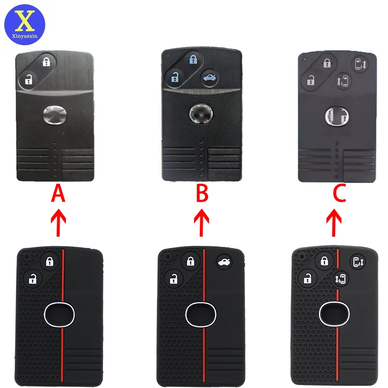 Silicone Remote Car Key Cover For Mazda 3 5 6  Cx7 Cx9 Rx8 M8 Miata Mx5 Verisa Premacy Smart Card Accessories Case