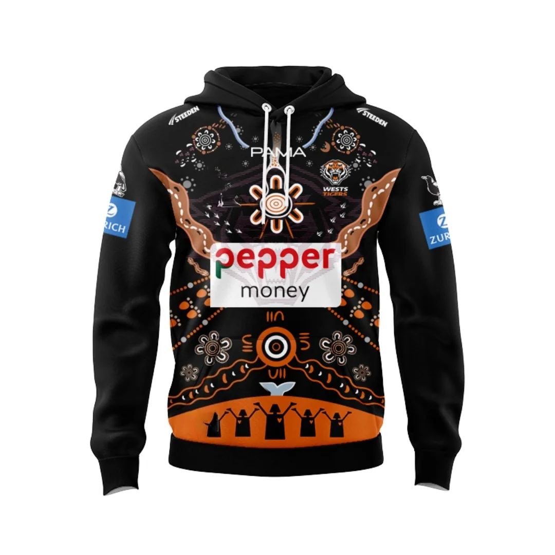 

Мужская толстовка с капюшоном Tiger 2025 года, Джерси для регби, S-5XL