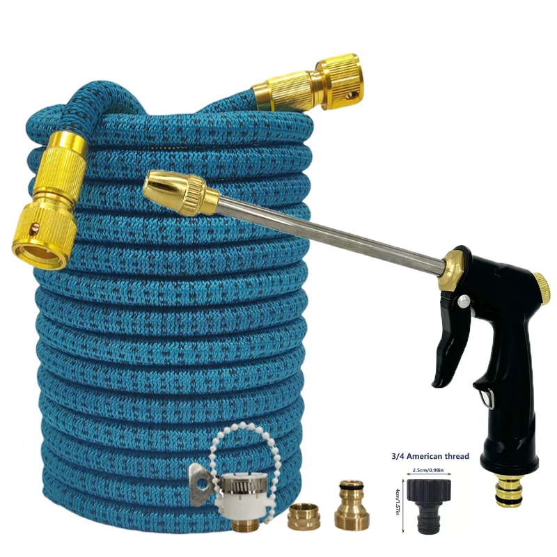 25/125 Foot Garden Telescopic Hose, High-Pressure Adjustable Car Wash Water Gun, Garden Hose, Used For Garden Farm Irrigation