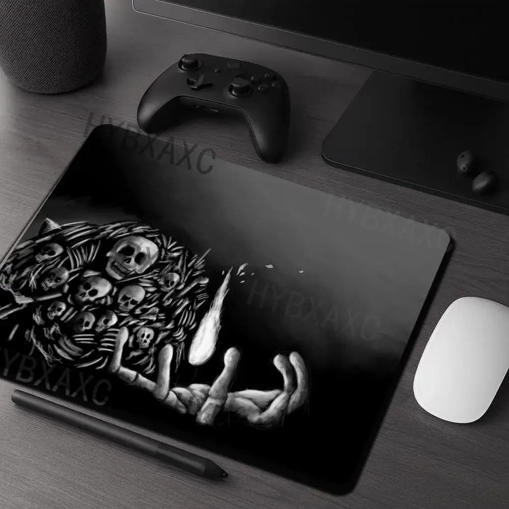 

HYBXAXC Black Skeleton Skull Small Mouse Pad Large Gaming Desk Mat Non-slip Rubber Mousepad for PC Gamer