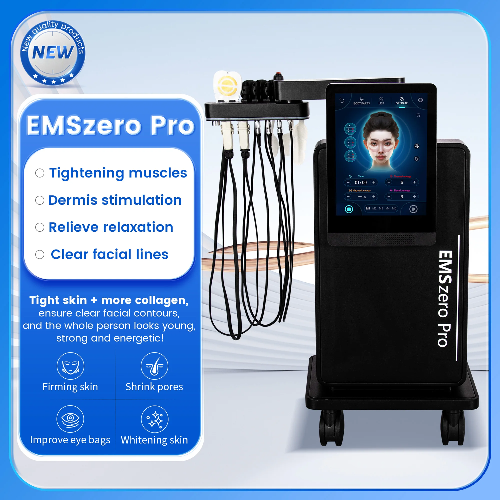 

Professional EMS RF Facial Lifting Machine For Anti-Wrinkle Skin Tightening And Collagen Boosting Non-Invasive Beauty Device
