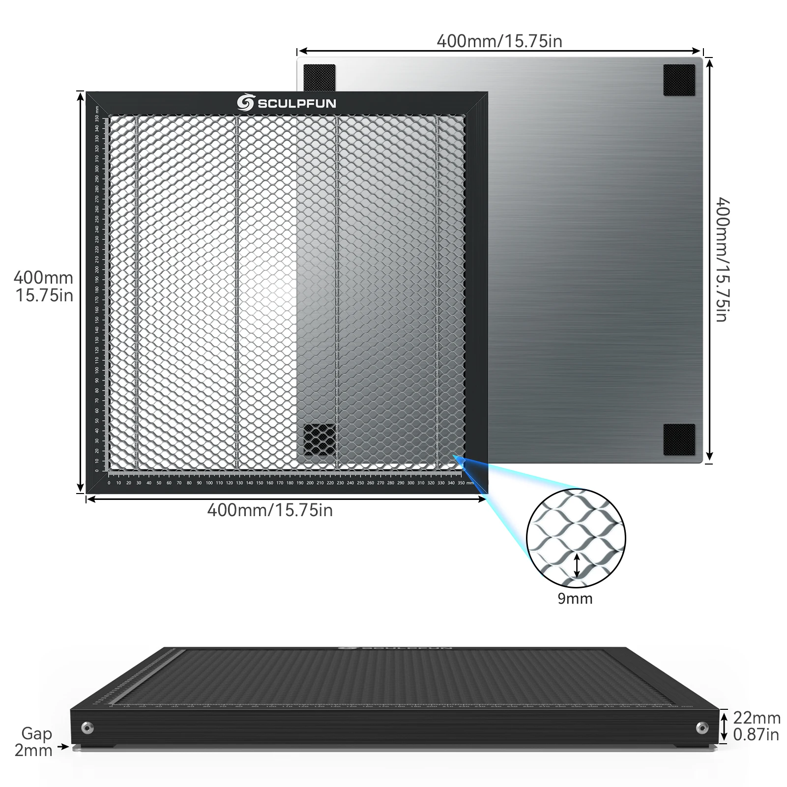 400x400mm SCULPFUN Laser Cutting Honeycomb Working Table Board Steel Panel Platform for CO2 Diode Laser Engraver Cutting Machine