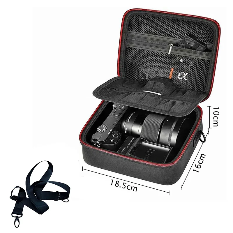 Action Camera Carrying Case Shockproof Storage Bag with Adjustable Strap for Camera Accessories and Remote - view 5