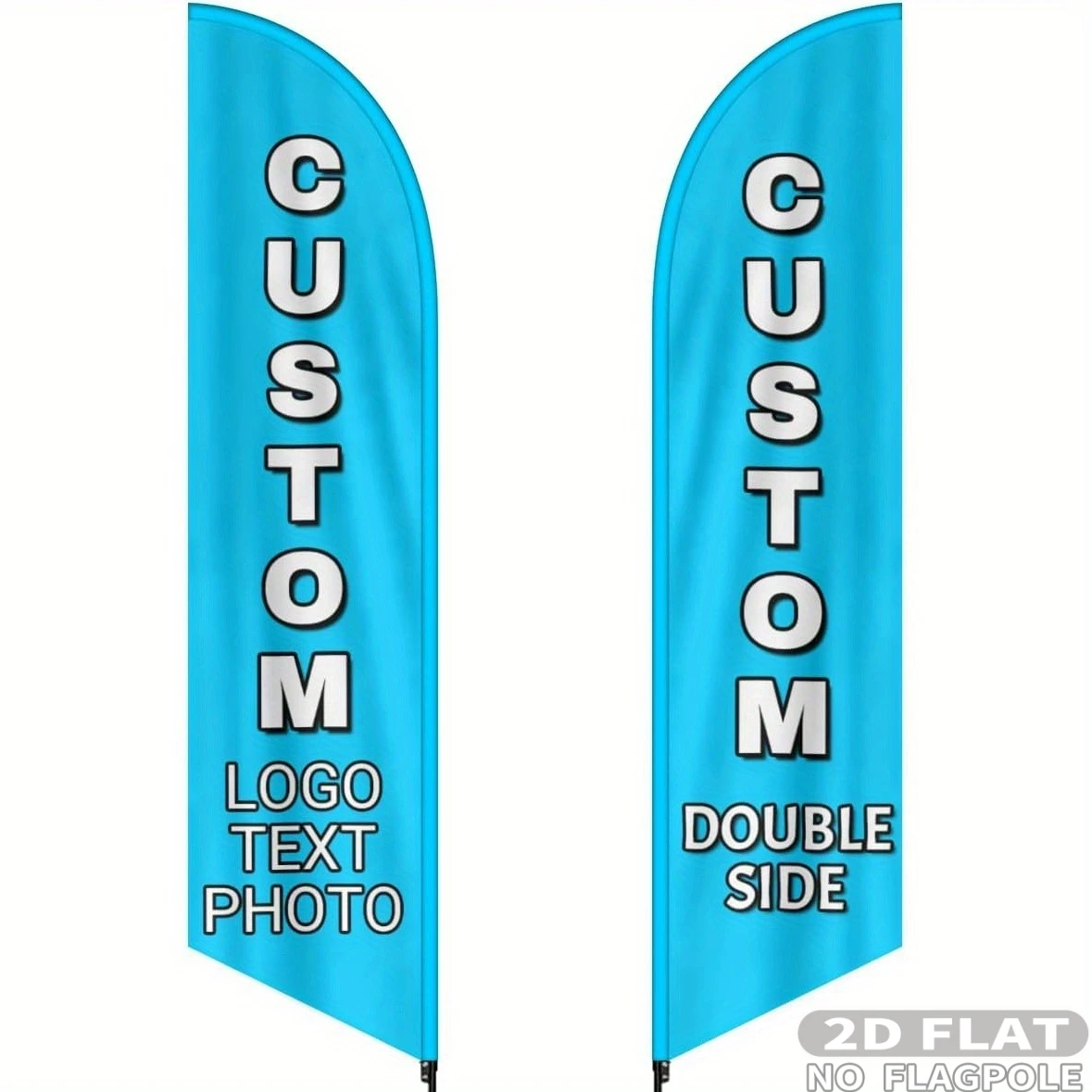 1pc Custom Outdoor Knife-Shaped Beach Feather Flag, Double-Sided Printing 50x200cm Flag, Ideal for Outdoor Business Logo Display