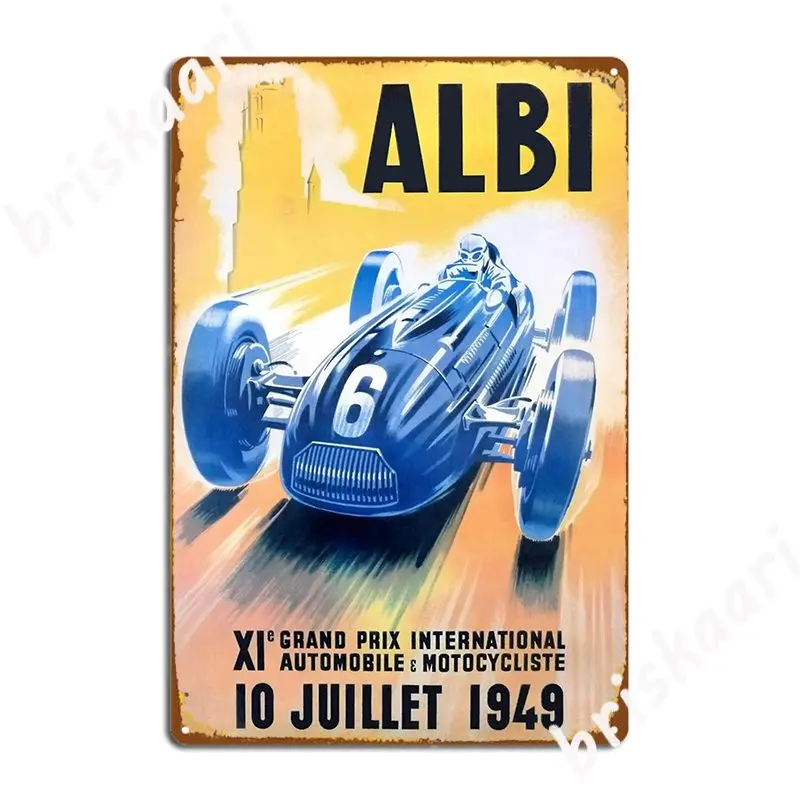 1949 Albi Grand Prix Automobile Race Poster Poster Metal Plaque Wall Decor Retro Club Party Club Bar Tin Sign Poster