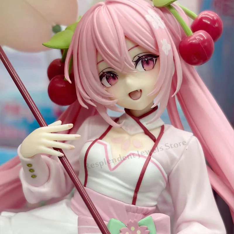 TAITO Original Sakura Hatsune Miku Amp Miku Action Figure Cherry Colored Dress-up Umbrella Model Kt Statue Ornament Toys Gift view 4
