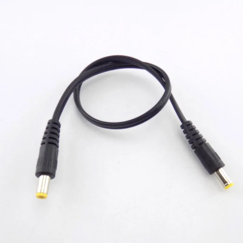 30cm 5.5mm DC Male to Male Extension Cords Cable Power Adapter 5.5 x 2.1mm Plug AV Audio DVR RCA connector L19