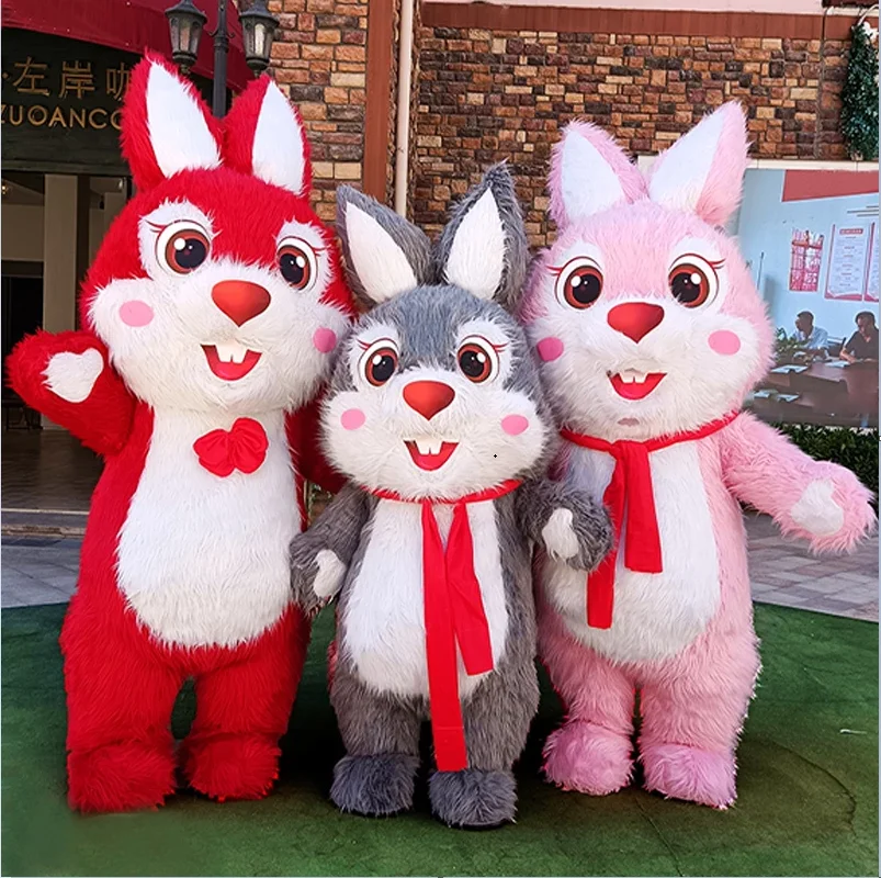 

New Inflatable Rabbit Mascot Cartoon Doll Costume of The Chinese Zodiac Rabbit Cosplay Costume Suit Performance Activities