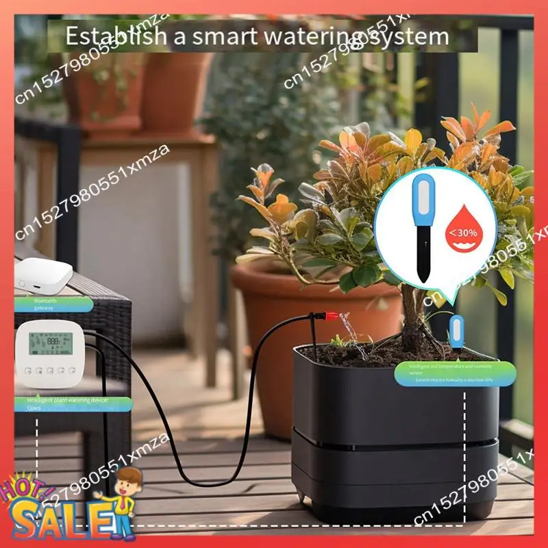 ABCL Tuya 2 em 1 Medidor de teste de temperatura ambiente de umidade do solo Planta Instrumento de medição inteligente de plástico