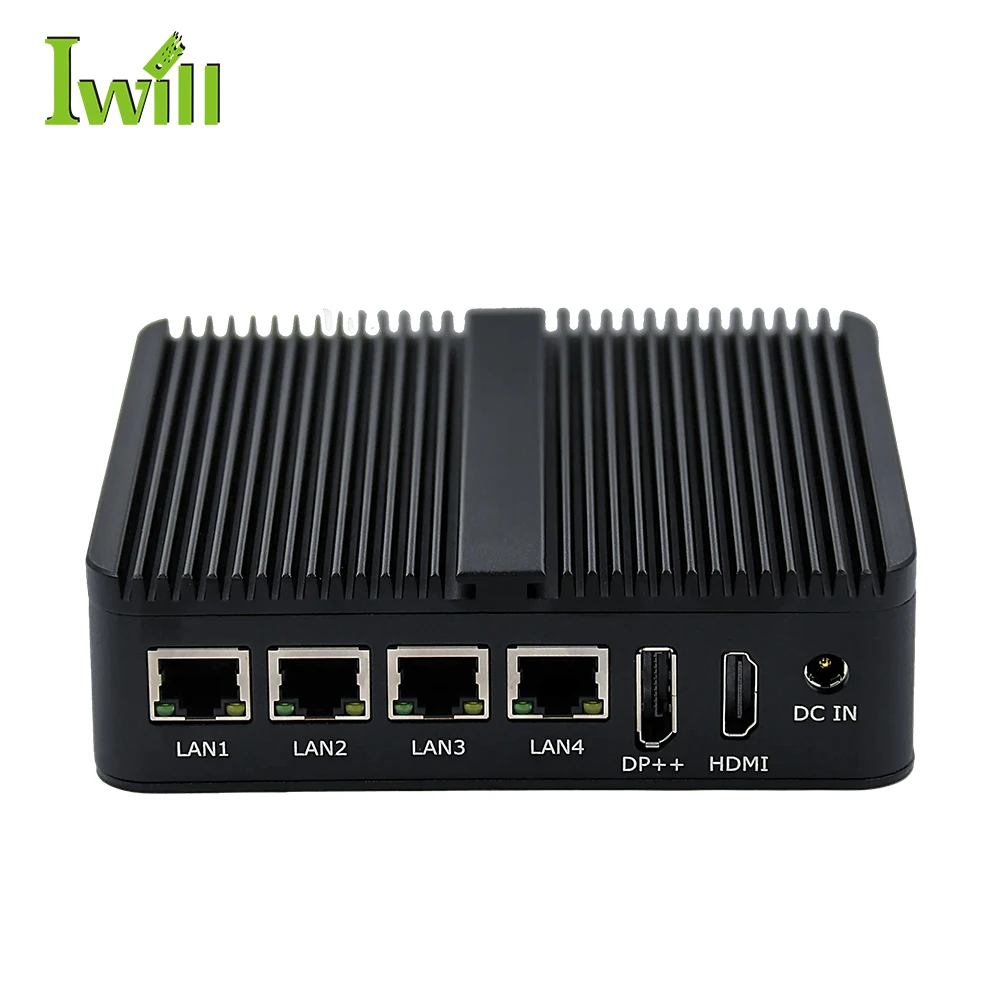 New N100 Mini PC Firewall Router 4 LAN Ports 2.5G 6 USB RS232 RS485 Com Port Fanless Industrial Computer