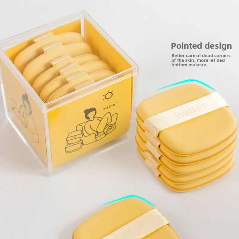 2/6PCS Super Soft Air Cushion Cosmetic Puff Square Butter Makeup Sponge Blender Beauty Foundation Puff Make Up Tools Accessories