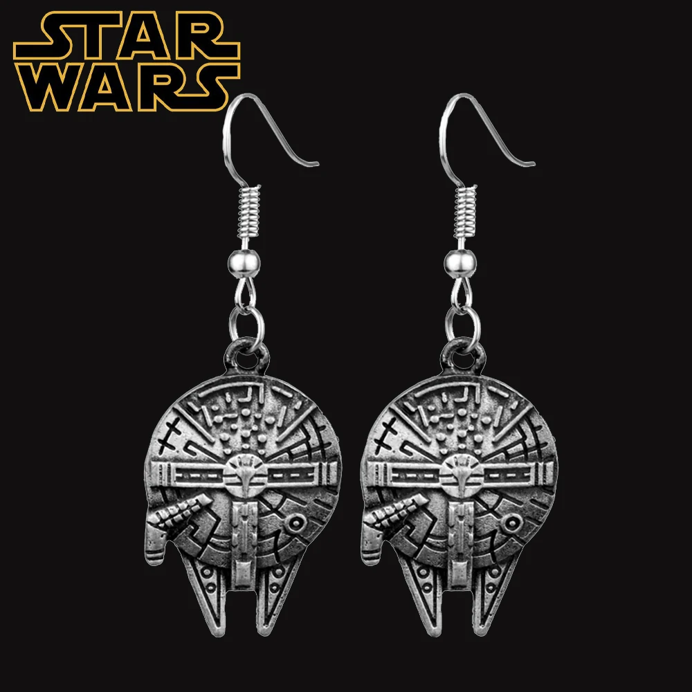 Pendientes clásicos de películas de ciencia ficción para niñas, aretes de nave espacial de Star Wars, joyería de temperamento de estilo Vintage, joyería de uso diario para fanáticos