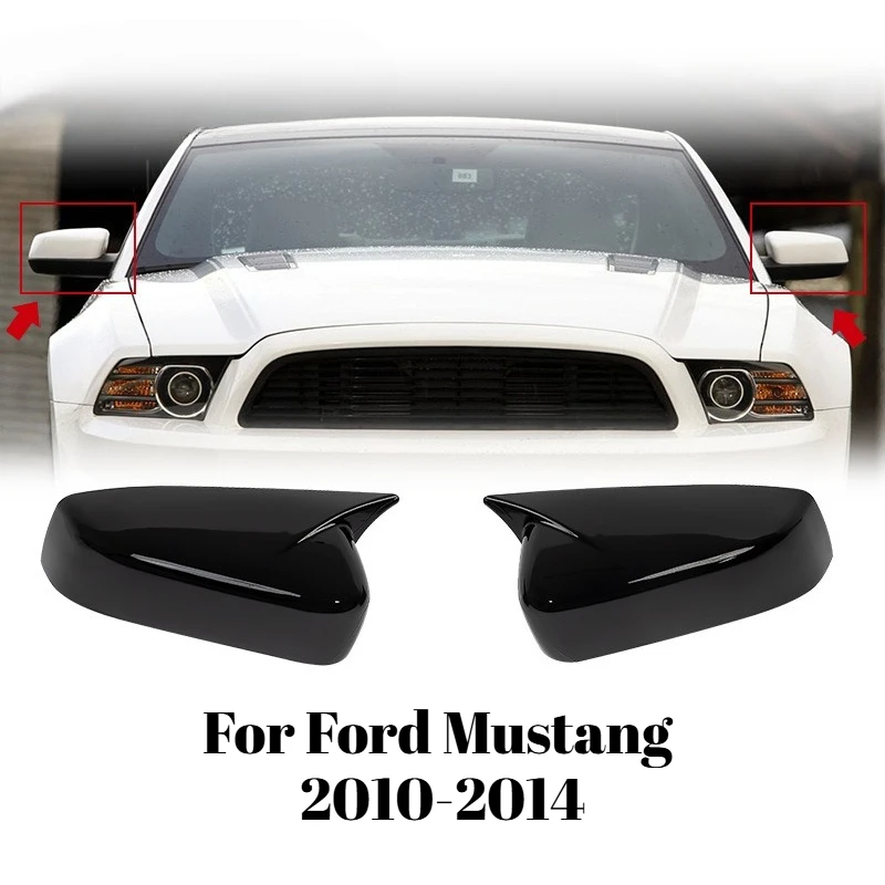 Bull Horn Side Mirror Cover For Ford Mustang 2010-2014 Rearview Mirror Housing Exterior Accessories Car Styling Auto
