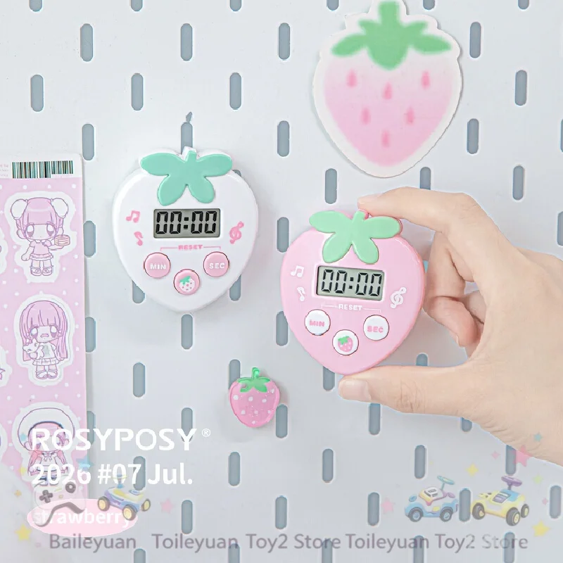 Picture 3: New ROSYPOSY Digital Timer Strawberry Shape Ins Korean Style Countdown Alarm Reminder For Kitchen Cooking Study Time Management
