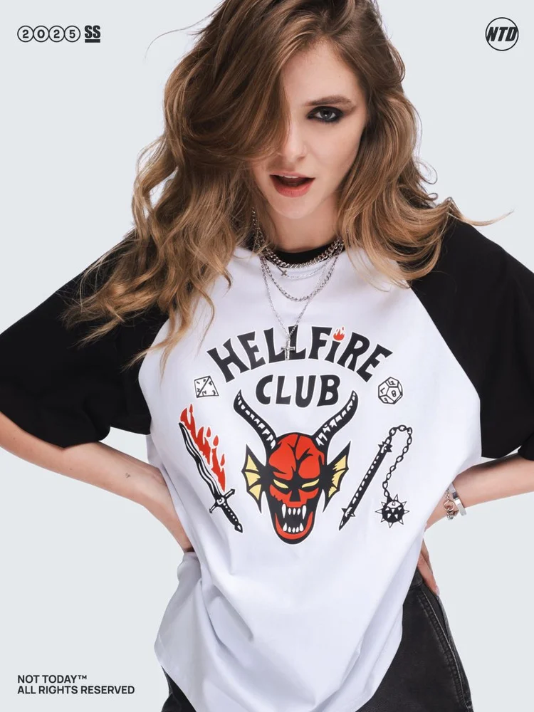 Hellfire Club Monster Graphic T-shirt High-Quality Short Sleeved  Summer O-Neck Comfortable Streetwear Top Men'S&Women'S T-Shirt