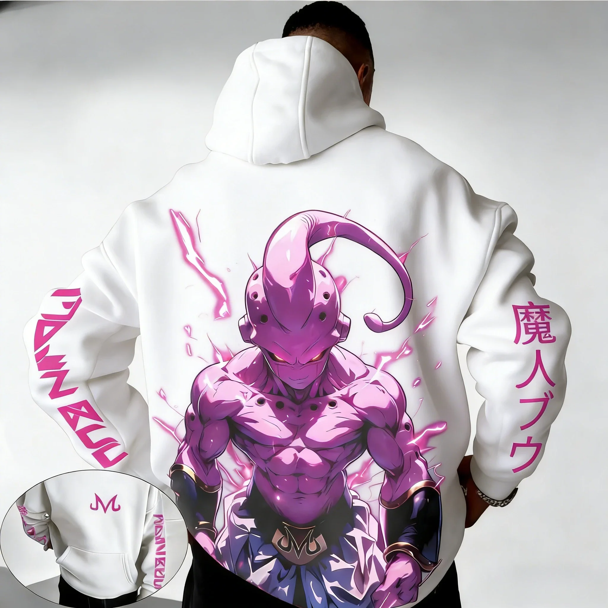 

2026 Dragon Ball Men's Spring/Summer Cotton Hoodie New Majin Buu Anime Printed Street Hip Hop Loose Casual Parent Child Top