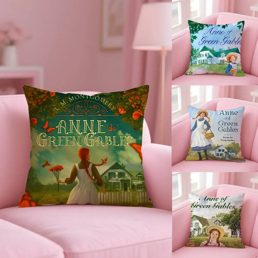 Anne Of G-Green Gables كيس وسادة نمط مطبوع كيس وسادة لغرفة المعيشة غطاء وسادة أريكة وديكور غرفة النوم