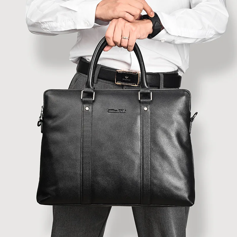 حقيبة رجالية حقيبة الأعمال حقيبة جلدية حقيقية كتف واحد الطبقة العليا جلد البقر سعة كبيرة حقيبة يد رجالية بالجملة #2