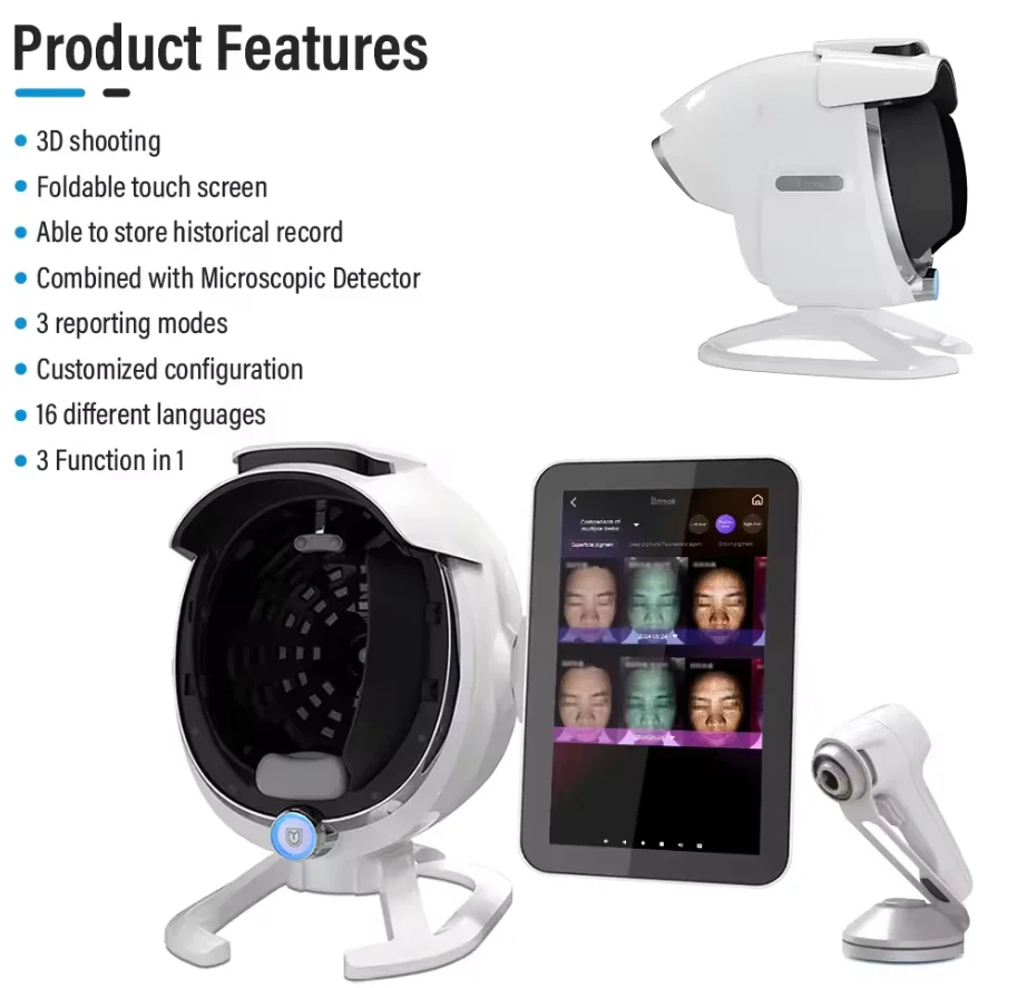 

New36 Million A6 Интеллектуальный 3D цифровой AI-анализатор кожи лица Visia с ручкой Микроскопический детектор