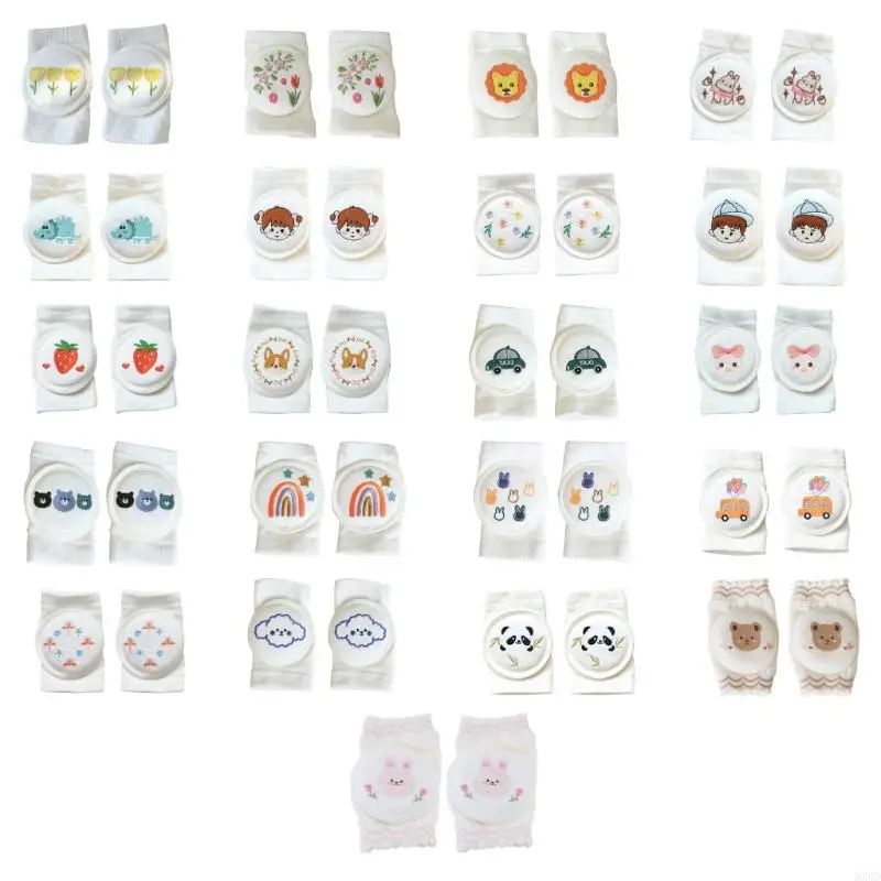 

BX0D Baby Kneepad Toddler Thick Knee Pads Breathable Cotton Mesh Knee Elbow Pad Skin Friendly Knee Protectors for Crawling