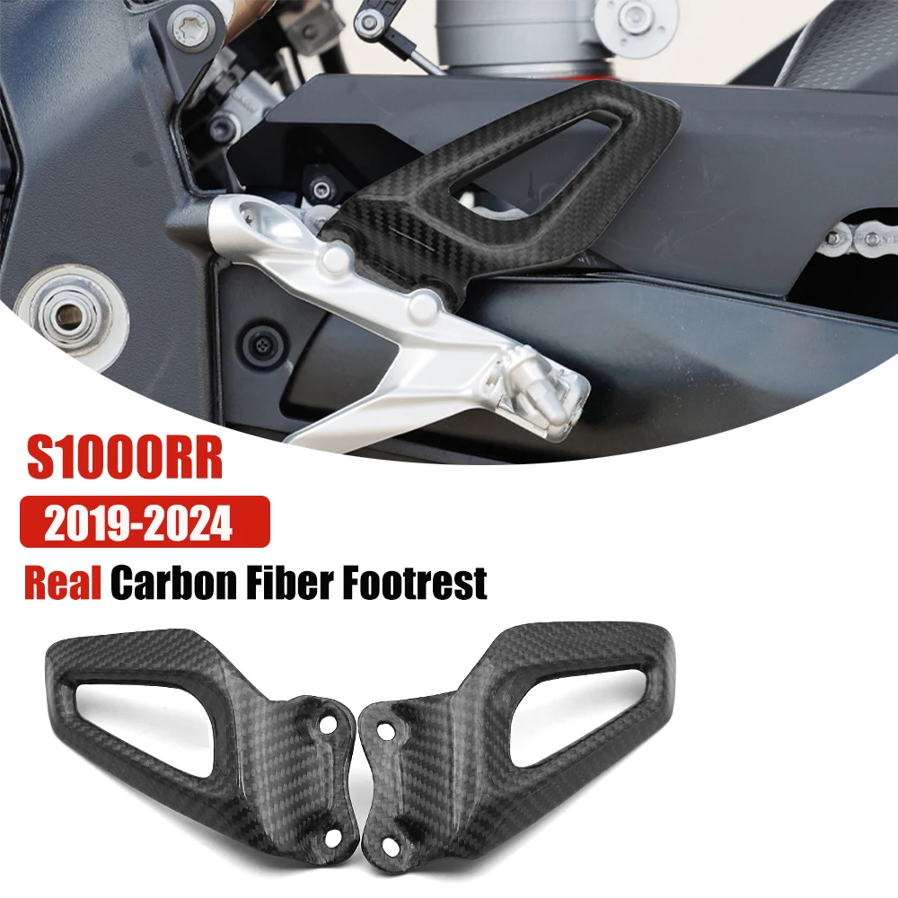

Для BMW S1000RR S 1000 RR 2019-2023 24 мотоциклетная подушка для ног из настоящего углеродного волокна, защитные пластины для пятки водителя, подставки для ног
