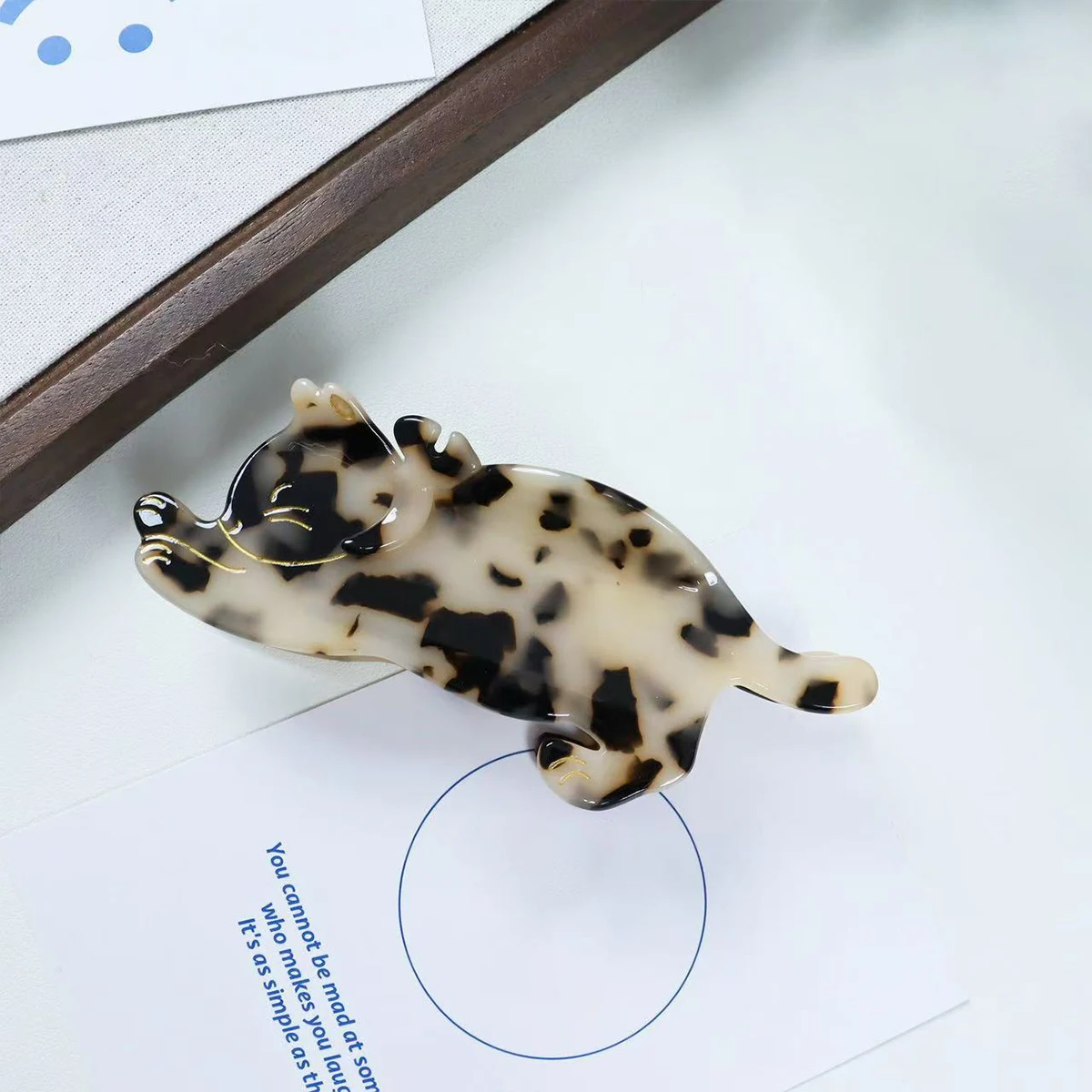 acetic acid Japanese and South Korea Advanced leopard print cat hairpin clip women\'s temperament hairpin back head shark cliP
