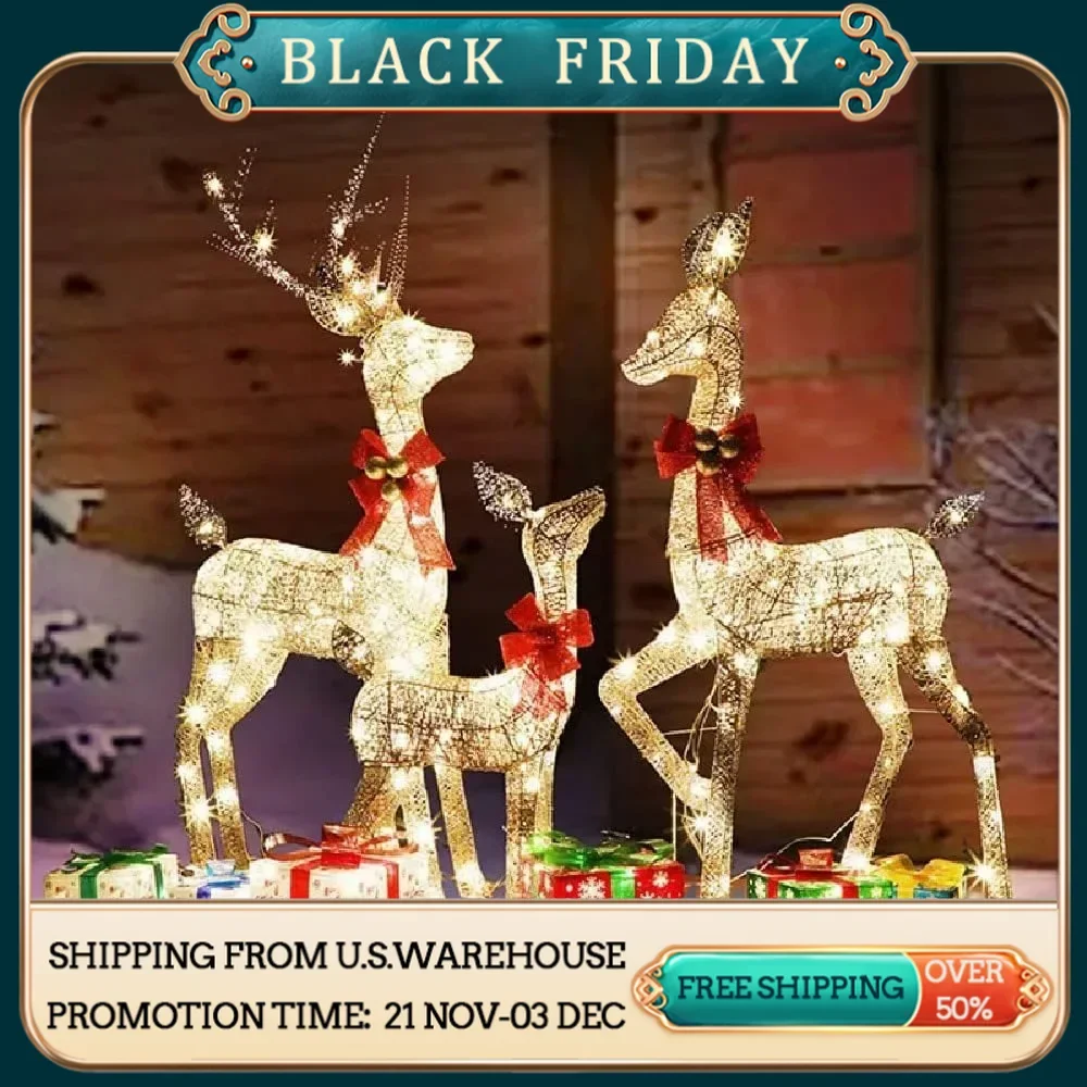 Christmas Iron Jewelry DIY Christmas Deer Jewelry LED Luminous Deer Jewelry Shopping Center Holiday Creative Decoration