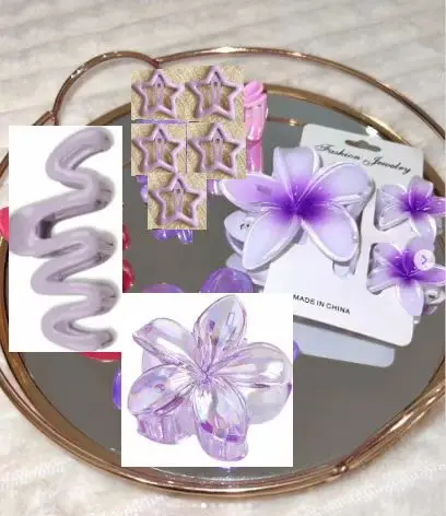 10pcs/set Sweet Gradient Flower Wave Star Hair Clips Claw Clamp Hairpin Women Beach Barrette Hairpin Summer Hair accessories image 2