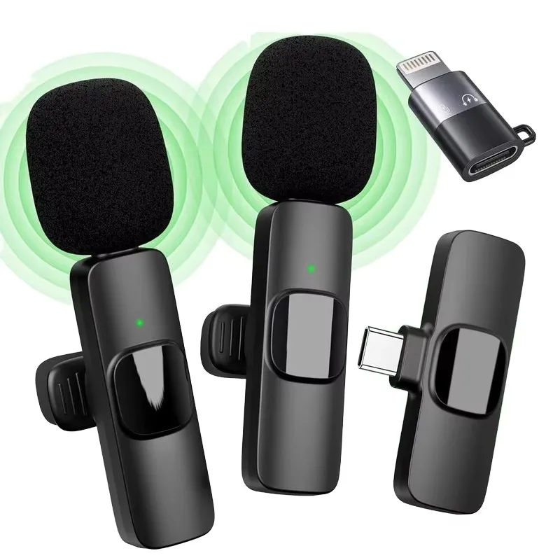 

K9 Mini Type-C Wireless Condenser Lavalier Microphone Noise Cancelling Omni-directional Metal Lapel/Accessory Clips Phone Camera