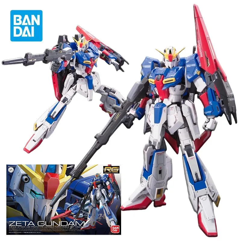 BANDAI RG MSZ-006 ZETA GUNDAM Figuras de acción A.E.U.G. Kit de modelo MSZ-006 de traje móvil de forma variable prototipo de uso de ataque