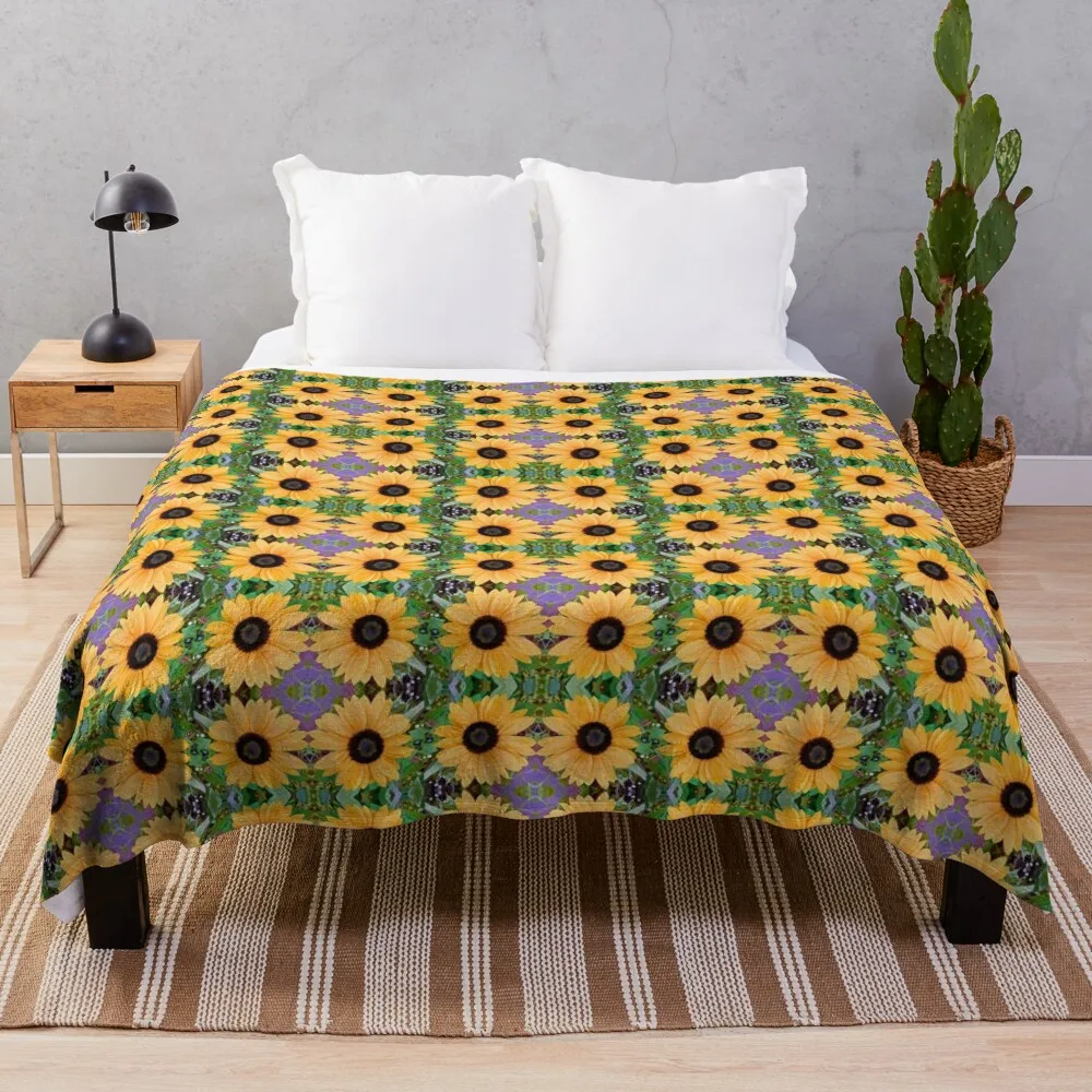 sunflower in full bloom 1 Throw Blanket Fashion Sofas Single Plaid on the sofa Blankets