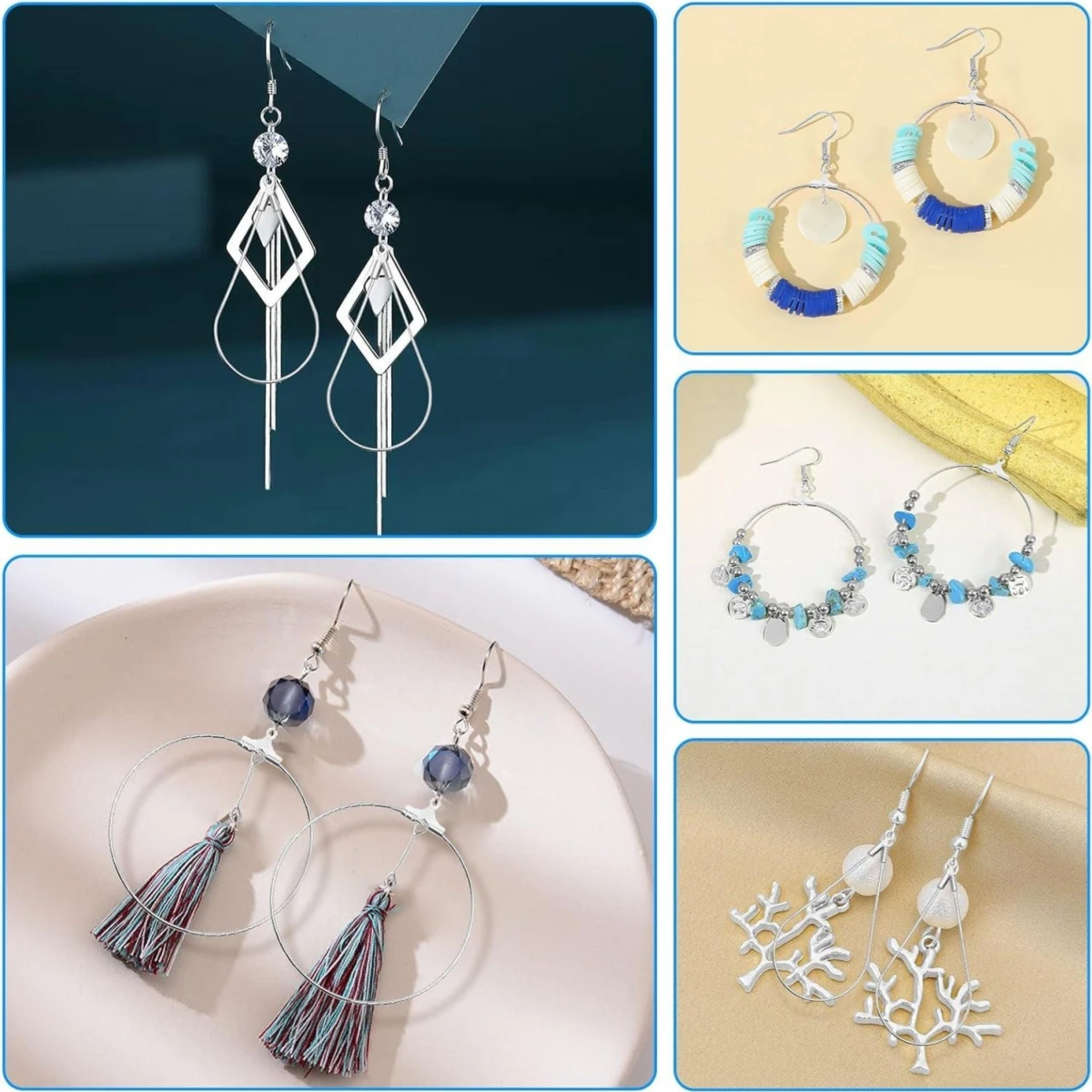 100 Pieces Earring Making Kit, Beading Hoop Findings for DIY Craft