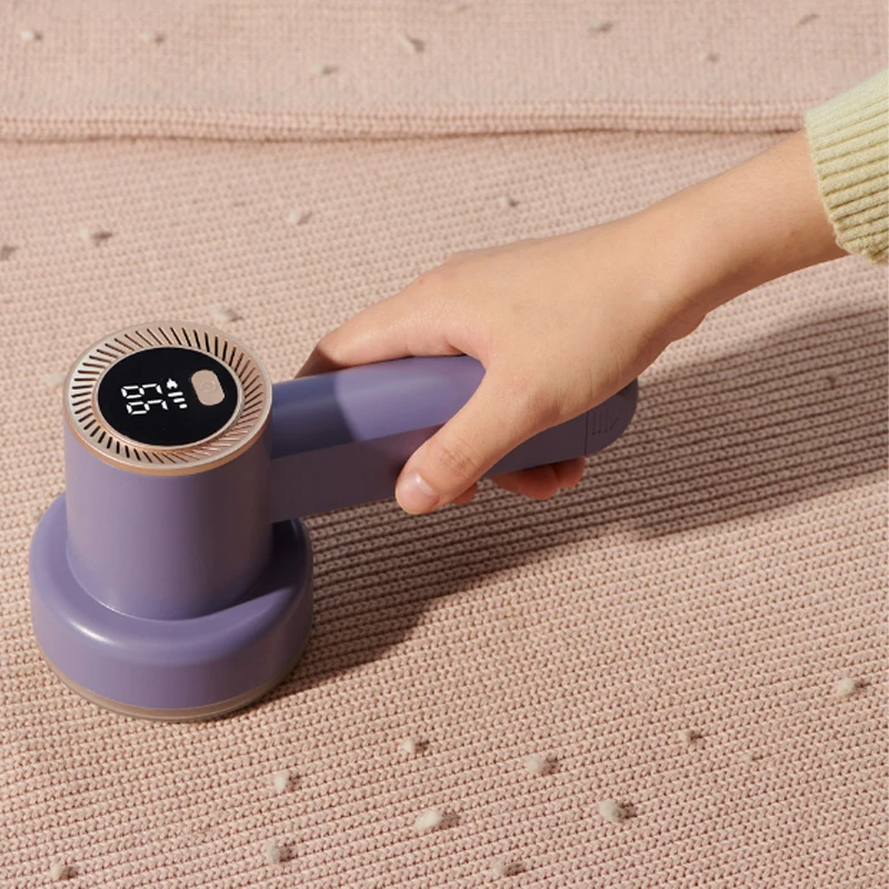 Handheld Electric Lint Remover Powerful Clothes Fabric Shaver Spool Machine Fluff Trimmer for Sweater Couch Carpet LCD Display