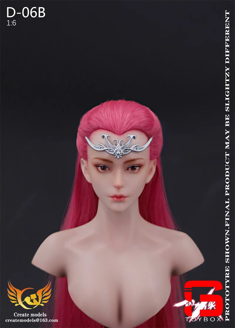 Createmodels D-06 1/6 Schaal Vrouwelijke Oude Stijl Lang Haar Hoofd Carving Model Fit 12-inch Soldaat Action Figure body