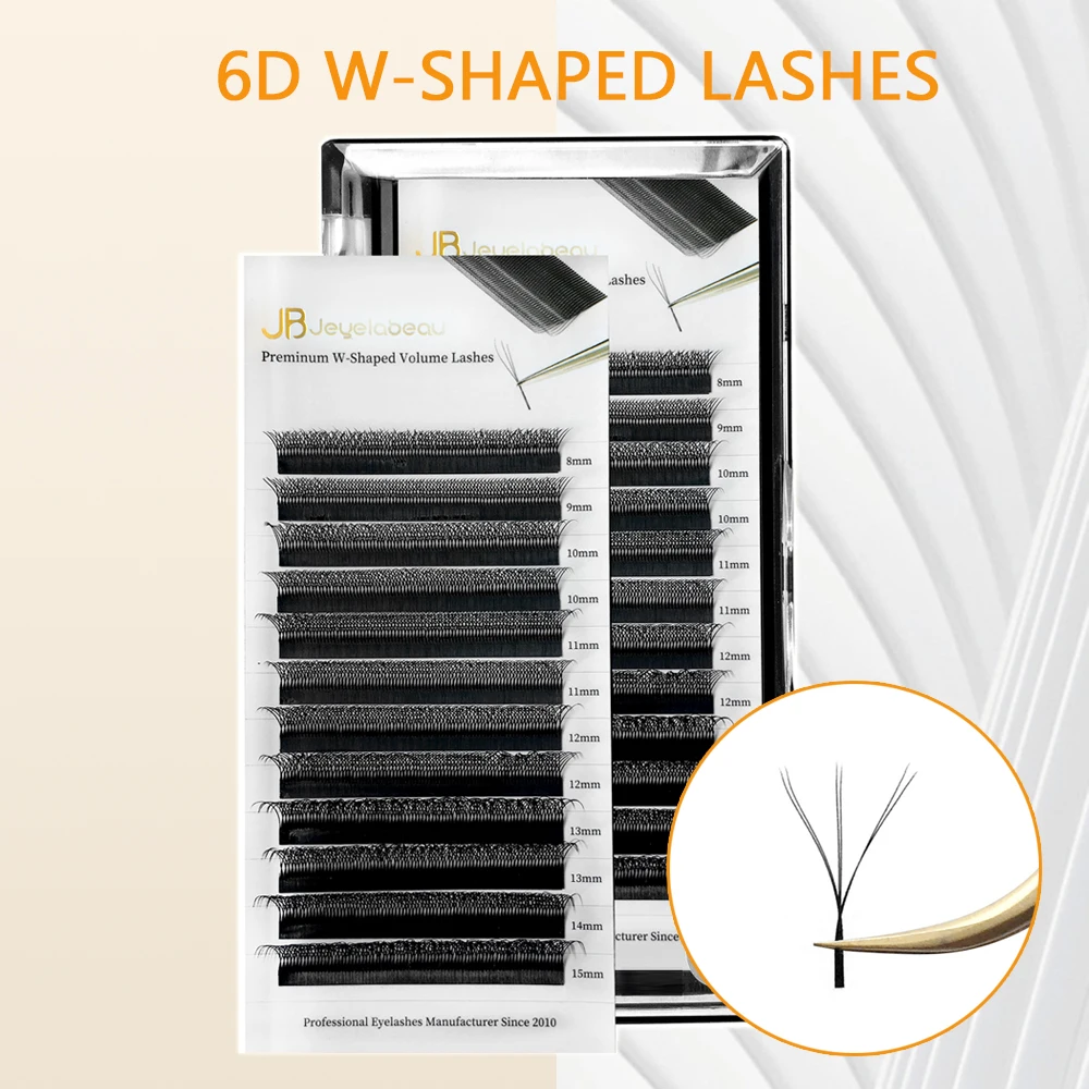 JB Jeyelabeau 6D W Shape Lashes Extension Two Tips W  3D Premade Volume Fan W Styl High Quality Fake Eyelashes Supplies Natural