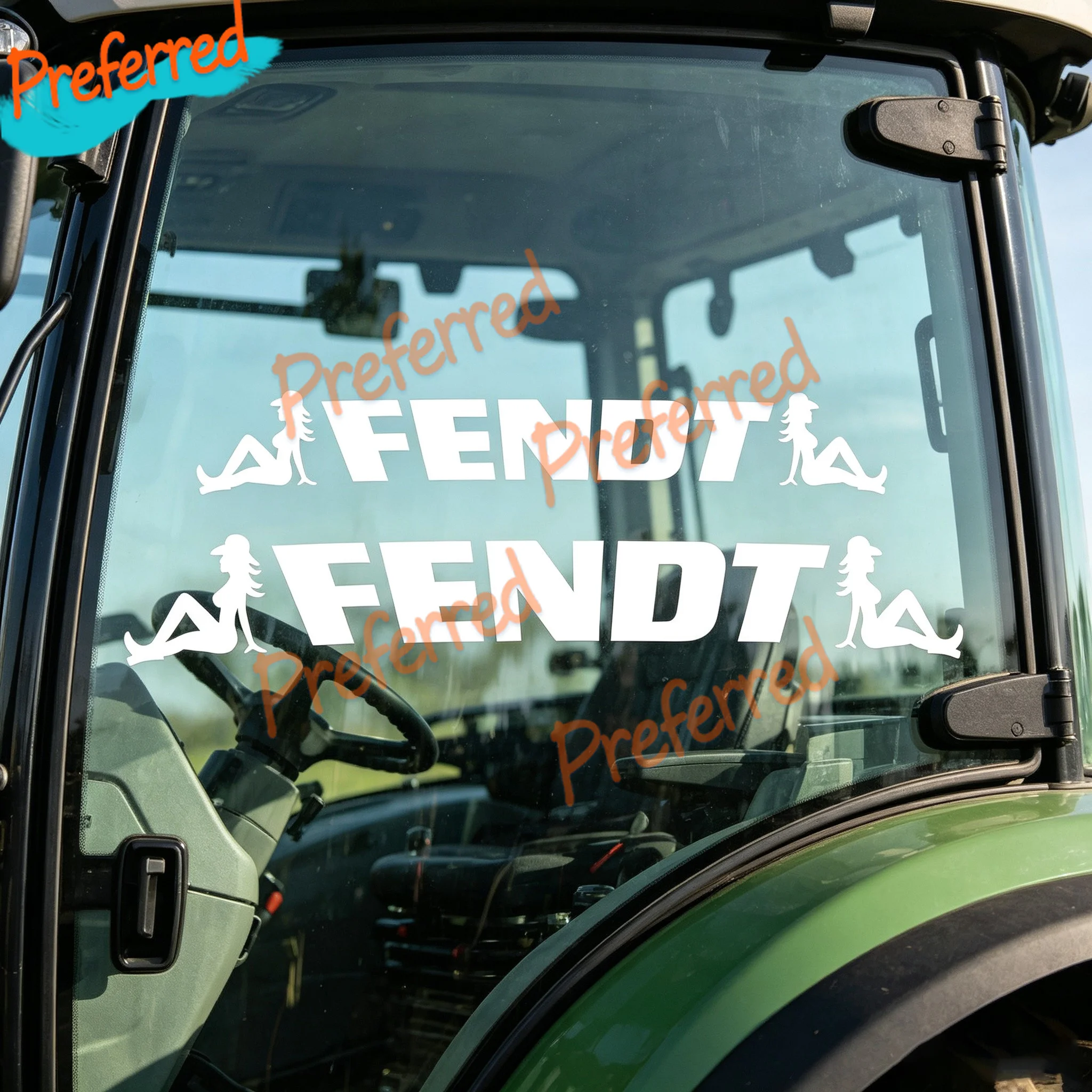 2x Наклейки из винила JDM FENDT Tractor Sunstrip, вырезанные по контуру, для автомобиля, виниловые наклейки - настраиваемые в любом размере