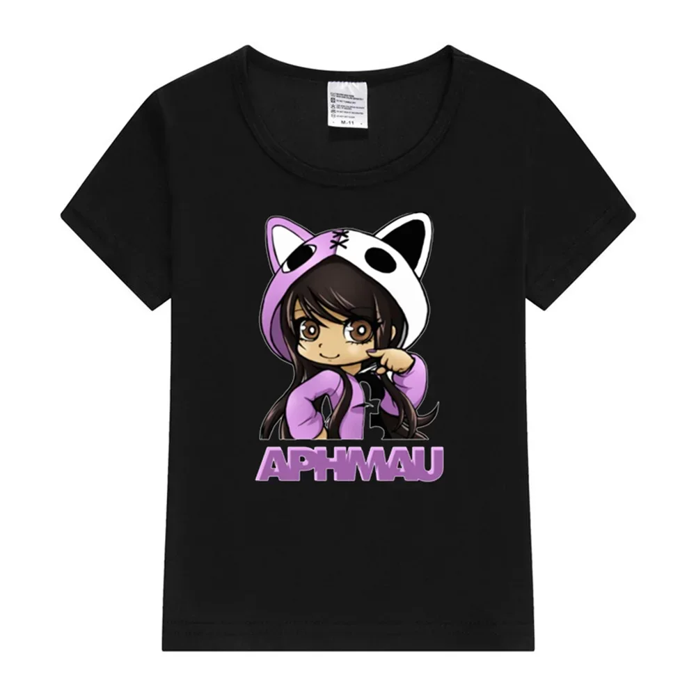 Aphmau abbigliamento per bambini Kawaii Princess girl T shirt abbigliamento per bambini Cartoon Anime Boys Girls Shirt Summer Tops tee