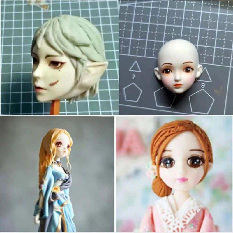 Elf silicone version face face mold ultra-light clay soft pottery face mold silicone fairy ears