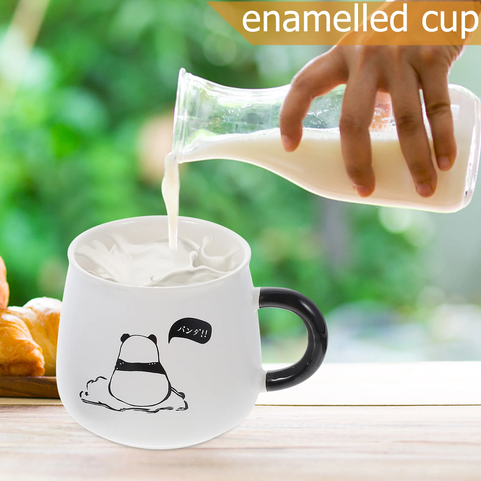 

Panda Ceramic Coffee Mug Practical Cartoon Pattern Home Office Use Coffee Milk Drink Cup with Spoon Gift Ceramic Milk Cup