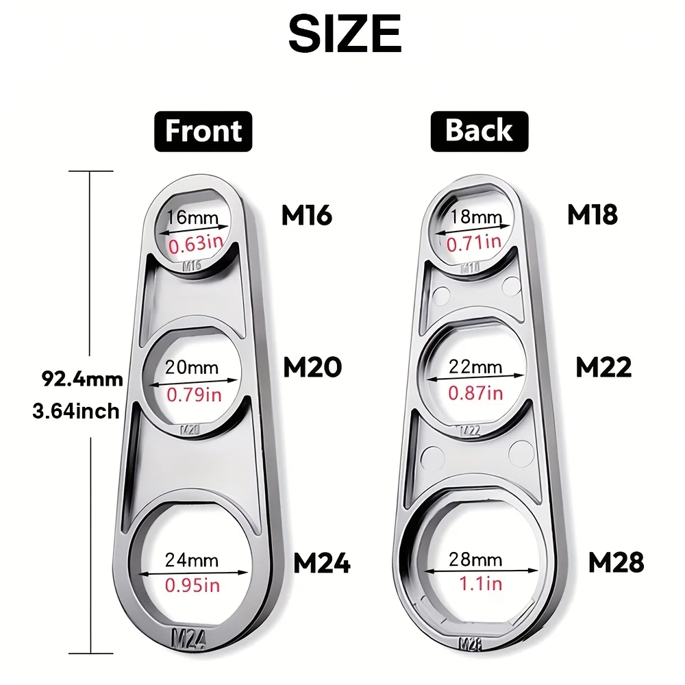 1Pc Faucet Aerator Wrench Key 6‑Size 16‑28mm Sink Aerator Removal Tool Repair Wrench for Kitchen Bathroom Faucet