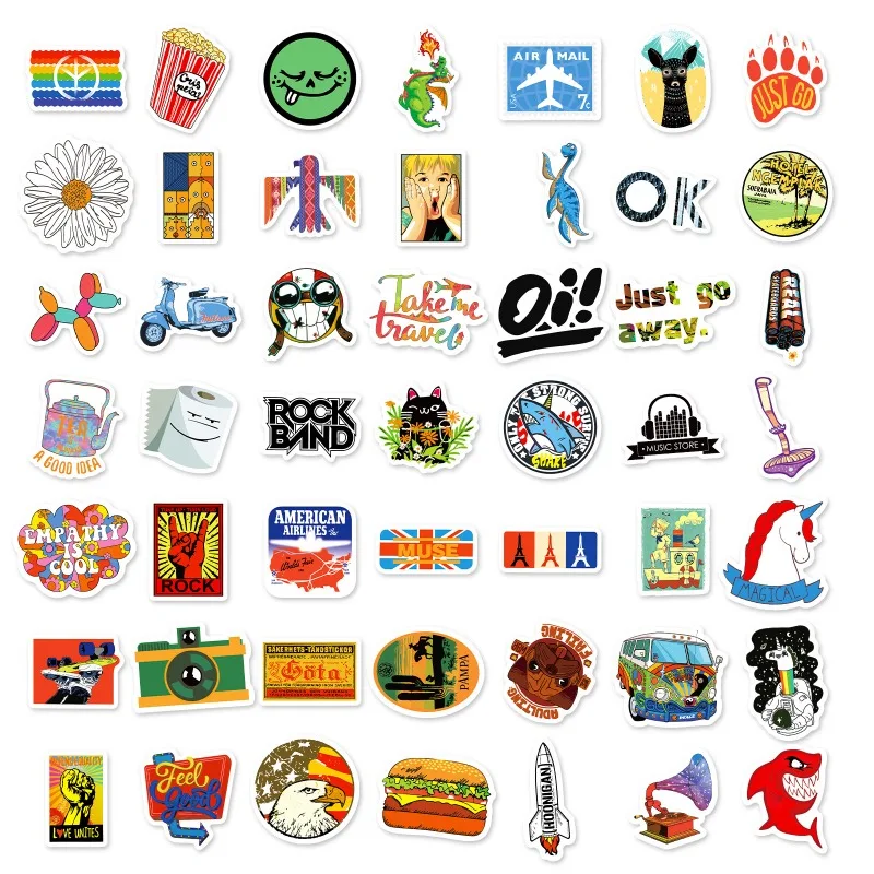 100 peças adesivos decorativos de graffiti criativos de personalidade de desenho animado