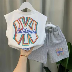 Spring Autumn Long Sleeve Letter Print T-shirt And Pants 2Piece Baby Boys Clothes Set Kids 1 2 3 4 Years Old Casual Girl Outfits